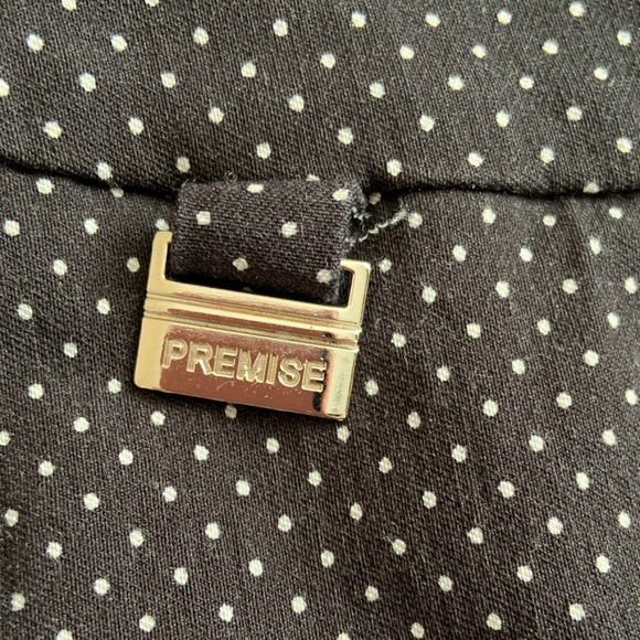 Girls Navy Polka Dot Stretch Pants - Picture 3 of 4